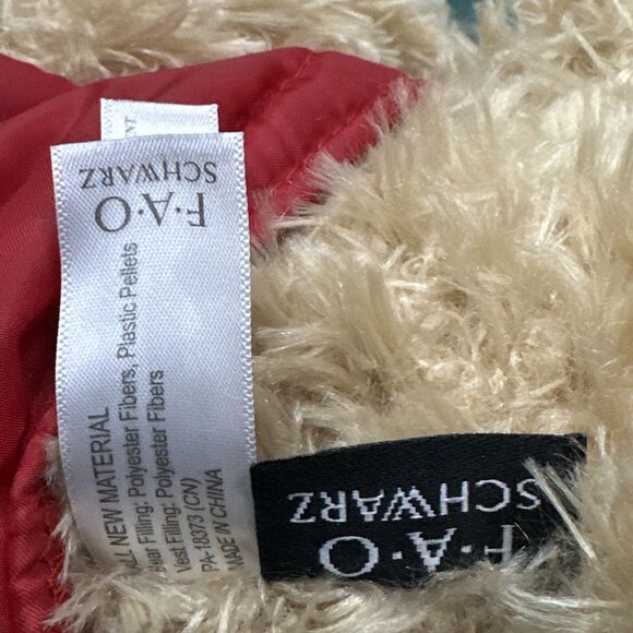 FAO Schwarz 2018 12" Plush Anniversary Teddy Bear Red Vest Scarf Christmas - Picture 6 of 7